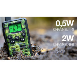 EVOLVEO FreeTalk 2W, PMR vysielačka s výkonom 0,5 a 2W, poľovnícka kamufláž