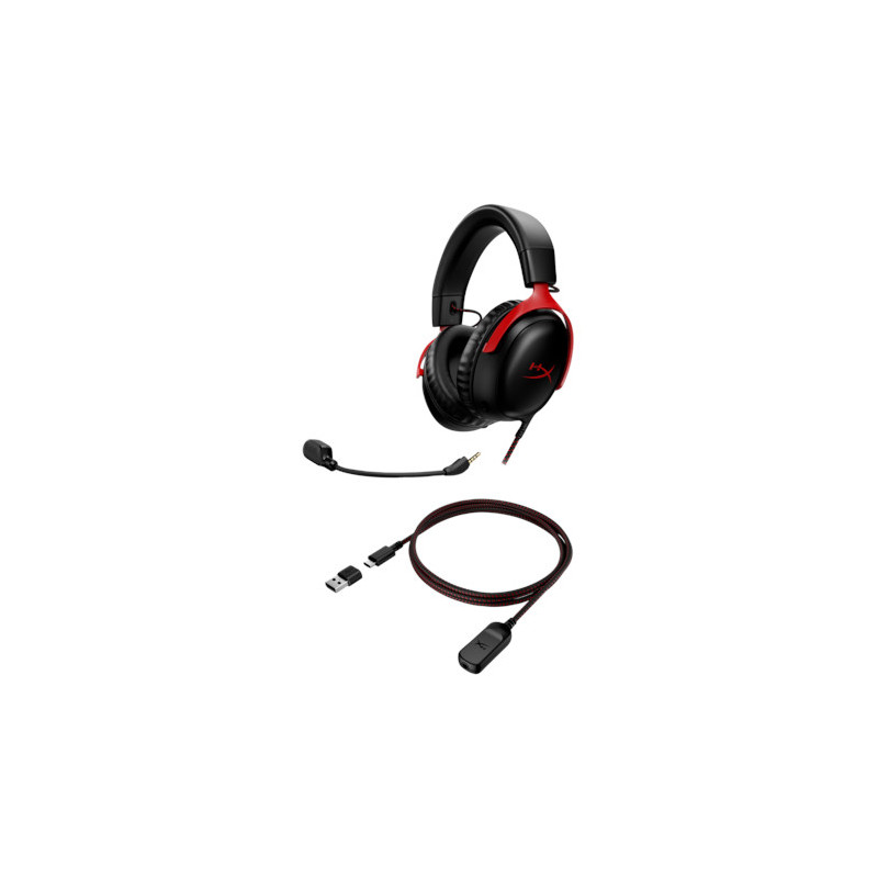 HyperX Cloud III/ANC/Jack/Čierna-červená