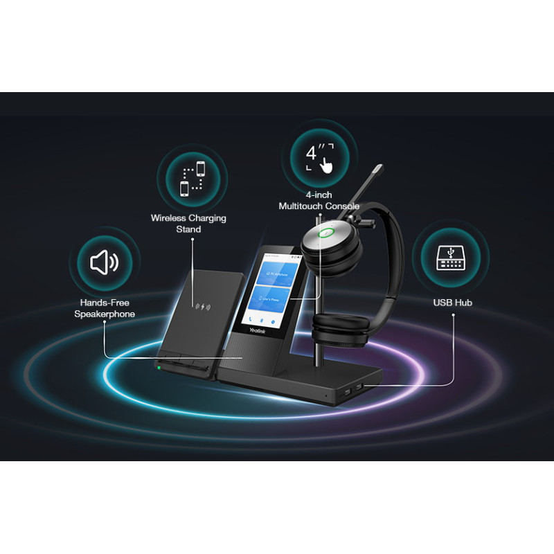 Yealink WH66 Dual DECT základňa s dotykovým LCD a náhlavnou súpravou na obe uši