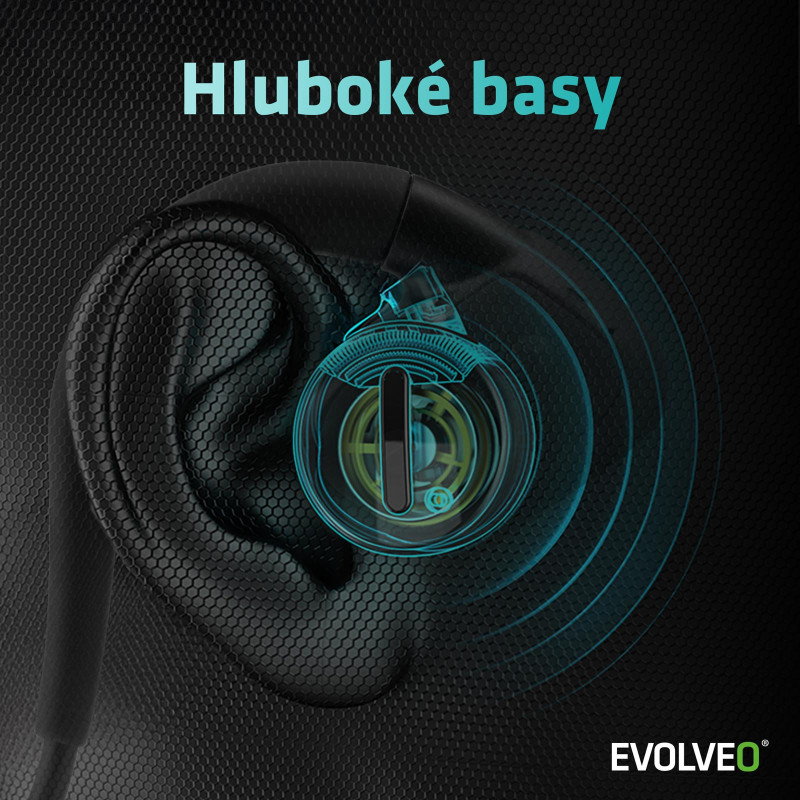 EVOLVEO BonePro, bezdrôt slúchadlá na lícnu kosť