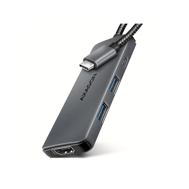 AXAGON HMC-5H8K, USB 5Gbps hub, 2x USB-A, USB-C, HDMI 8k/30Hz, PD 100W, kábel USB-C 15cm