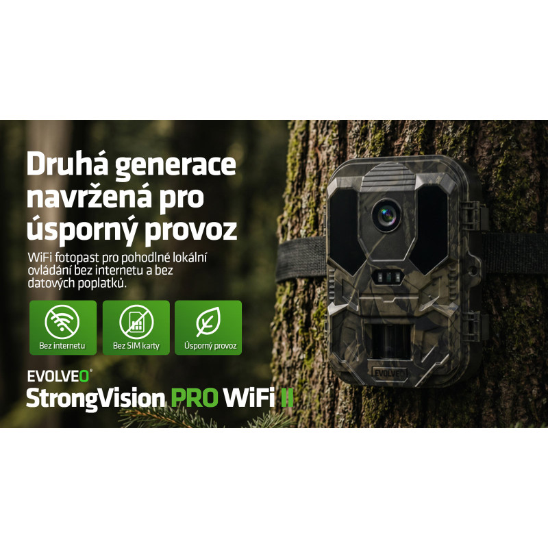 EVOLVEO StrongVision PRE WiFi II, fotopasca & bezpečnostná kamera, 10.000mAh