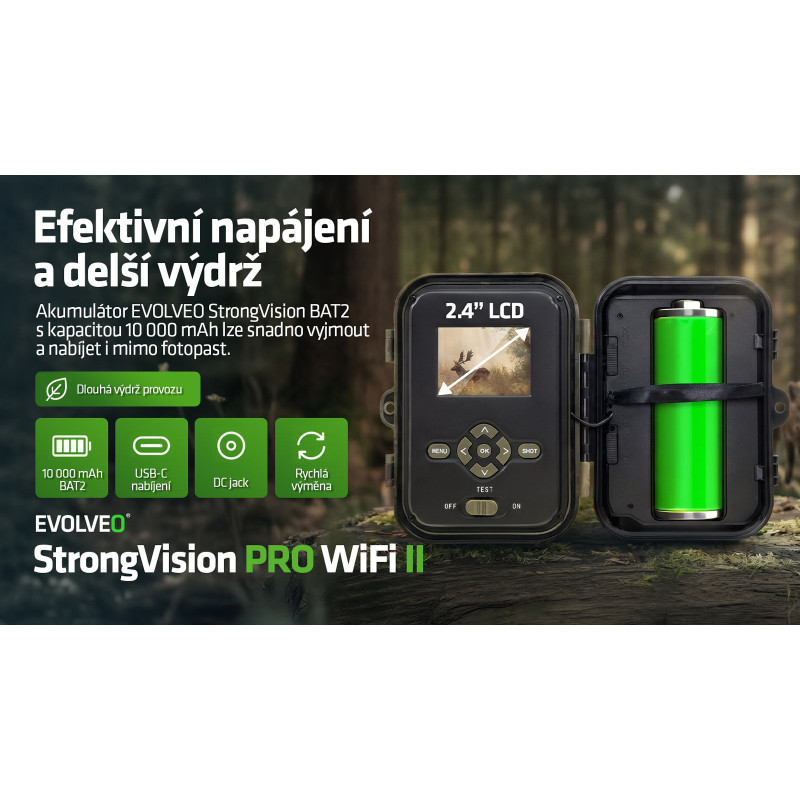 EVOLVEO StrongVision PRE WiFi II, fotopasca & bezpečnostná kamera, 10.000mAh