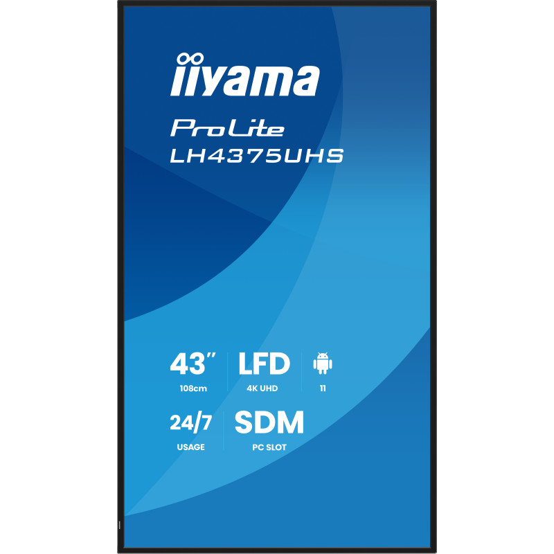 43'' iiyama LH4375UHS-B2AG: IPS, 4K UHD, Android, 24/7