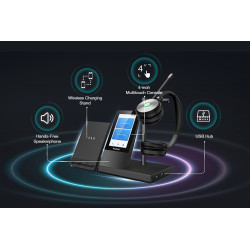 Yealink WH66 Mono DECT základňa s dotykovým LCD a náhlavnou súpravou na jedno ucho