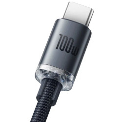 NONAME - Baseus CAJY000401 Crystal Shine Series Dátový Kabel USB - USB-C 100W 1,2m Black
