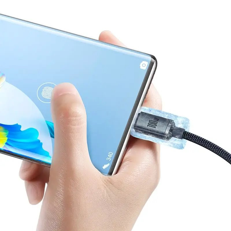 NONAME - Baseus CAJY000401 Crystal Shine Series Dátový Kabel USB - USB-C 100W 1,2m Black