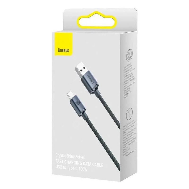 NONAME - Baseus CAJY000401 Crystal Shine Series Dátový Kabel USB - USB-C 100W 1,2m Black