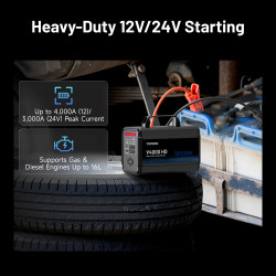 VIKING - TOPDON Car Jump Starter V4000 HD/3000A (24V)/4000A (12V)/24000mAh/16l benzín/16l diesel/LED svetlo |