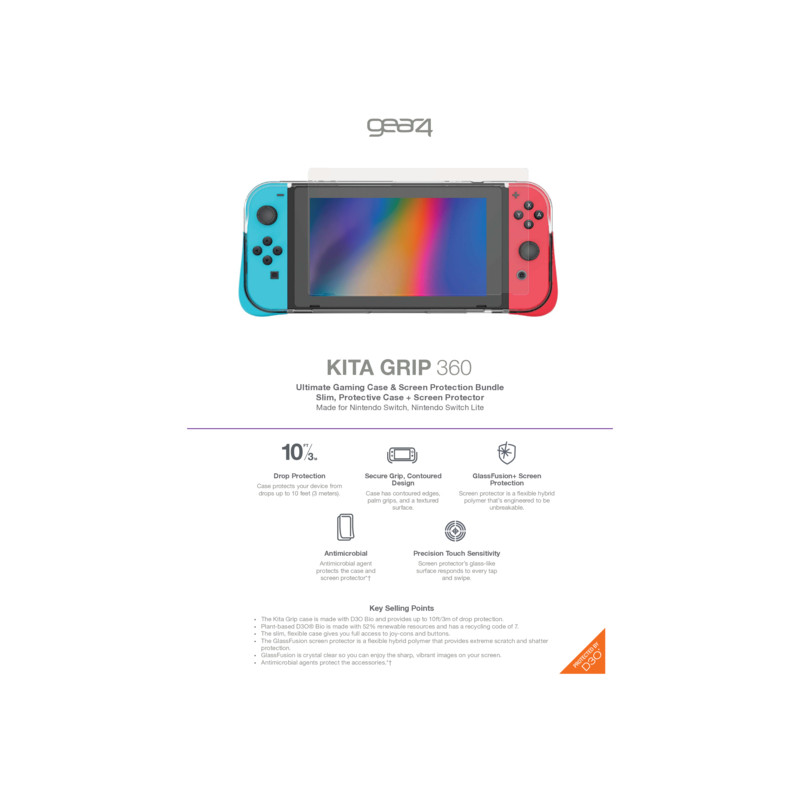 ZAGG GEAR4 D3O kryt na Nintendo Switch Lite transparentný