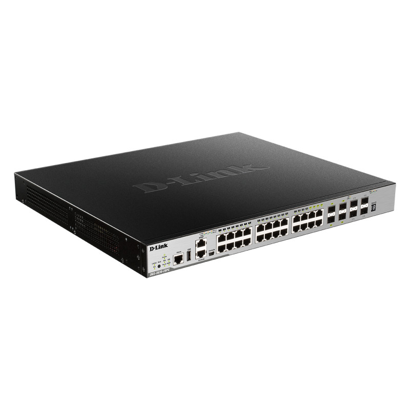 D-Link DGS-3630-28PC/SI L3 24Gb PoE, 4x10G SFP+