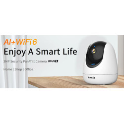 Tenda RP3 Pro AI Security 2K (3MP) WiFi 6 otočná kamera, nočné videnie, audio, WPA3, AX300