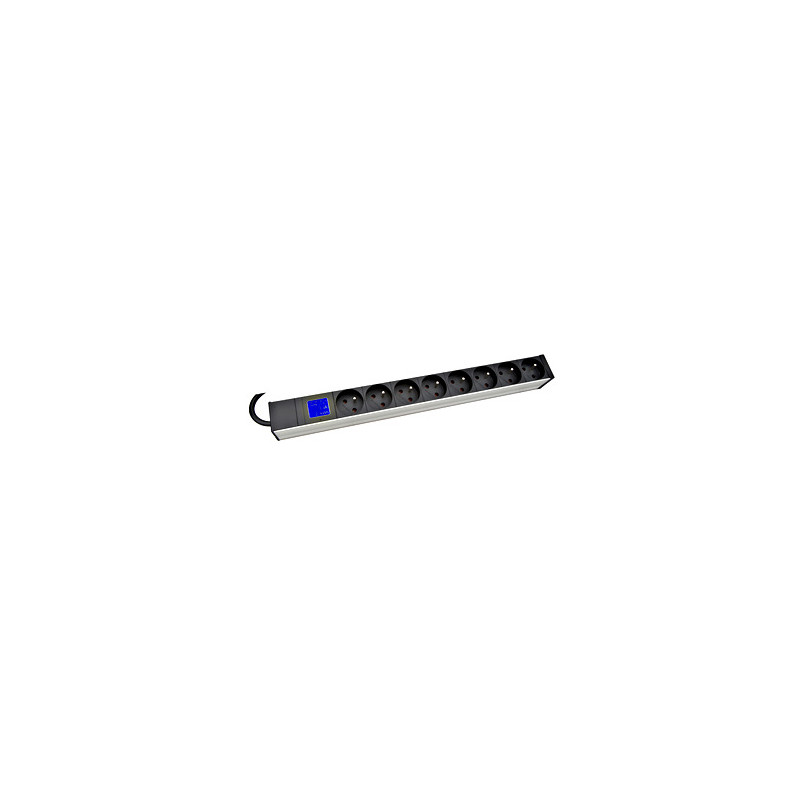 SCHRACK - PDU IT METER, integr.merenie,8x CSN,Al, 19'', 1U, RAL 7035