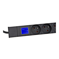 SCHRACK - PDU IT METER, integr.merenie,8x CSN,Al, 19'', 1U, RAL 7035