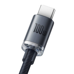 NONAME - Baseus CAJY000501 Crystal Shine Series Dátový Kabel USB - USB-C 100W 2m Black
