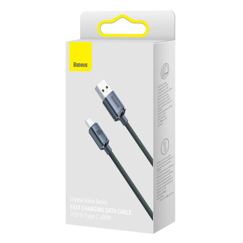 NONAME - Baseus CAJY000501 Crystal Shine Series Dátový Kabel USB - USB-C 100W 2m Black