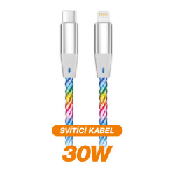 ALIGATOR Dátový kábel LIGHT 3A, 30W USB-C/Lightning 0,5m