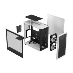 Fractal Design Focus 2 RGB White TG Clear Tint/Midi Tower/Transpar./Black and White
