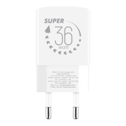 OBAL:ME GaN Cestovná Nabíjačka USB-A + USB-C 36W White