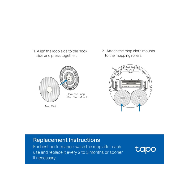 TP-LINK - Tapo RVA310 Washable Mop Cloth