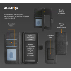 ALIGATOR Puzdro Flexibook vel.6''-6,8'', hnedé