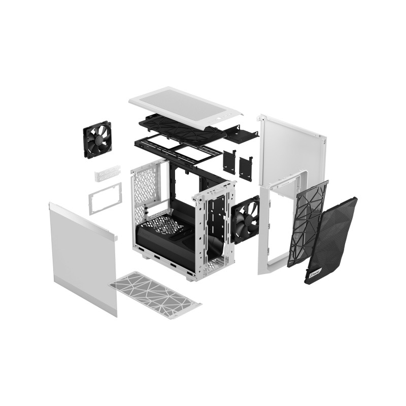 Fractal Design Meshify 2 Nano White TG Clear Tint/Mini ITX/Transpar./White