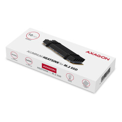 AXAGON CLR-M2L10, hliníkový pasívny chladič pre M.2 2280 SSD, výška 10 mm