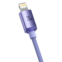 NONAME - Baseus CAJY000205 Crystal Shine Series Dátový Kabel USB-C - Lightning 20W 1,2m Purple