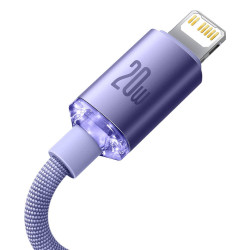 NONAME - Baseus CAJY000205 Crystal Shine Series Dátový Kabel USB-C - Lightning 20W 1,2m Purple