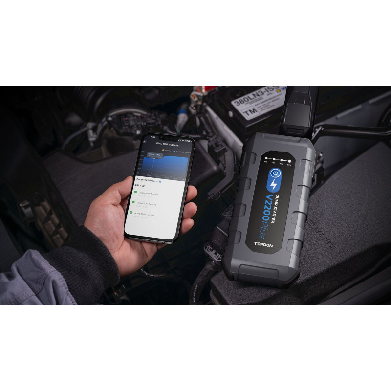 VIKING - TOPDON V2200Plus/16000mAh/max výstupný proud 2200A/2xUSB-A/USB-C/DC Jack/tester batérie