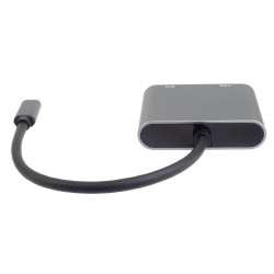PremiumCord MST adaptér USB-C na HDMI + VGA, rozlíšenie 4K a FULL HD 1080p
