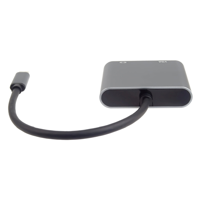 PremiumCord MST adaptér USB-C na HDMI + VGA, rozlíšenie 4K a FULL HD 1080p