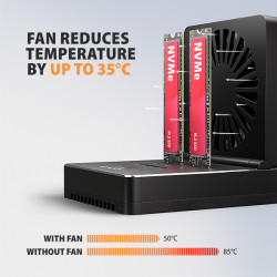 AXAGON ADSA-M2C22, USB-C 20Gbps dokovacia stanica pre 2× M.2 NVMe/SATA SSD s funkciou klonovania