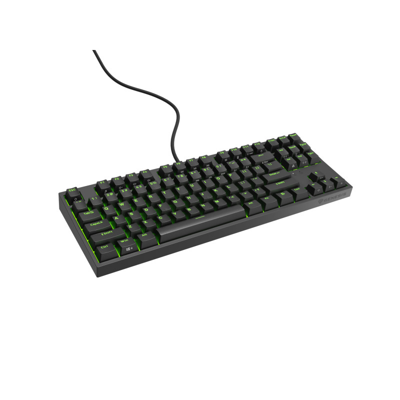 Genesis herná mechanická klávesnica THOR 404/RGB/Gateron Yellow Pro/Drôtová USB/US layout/Čierna