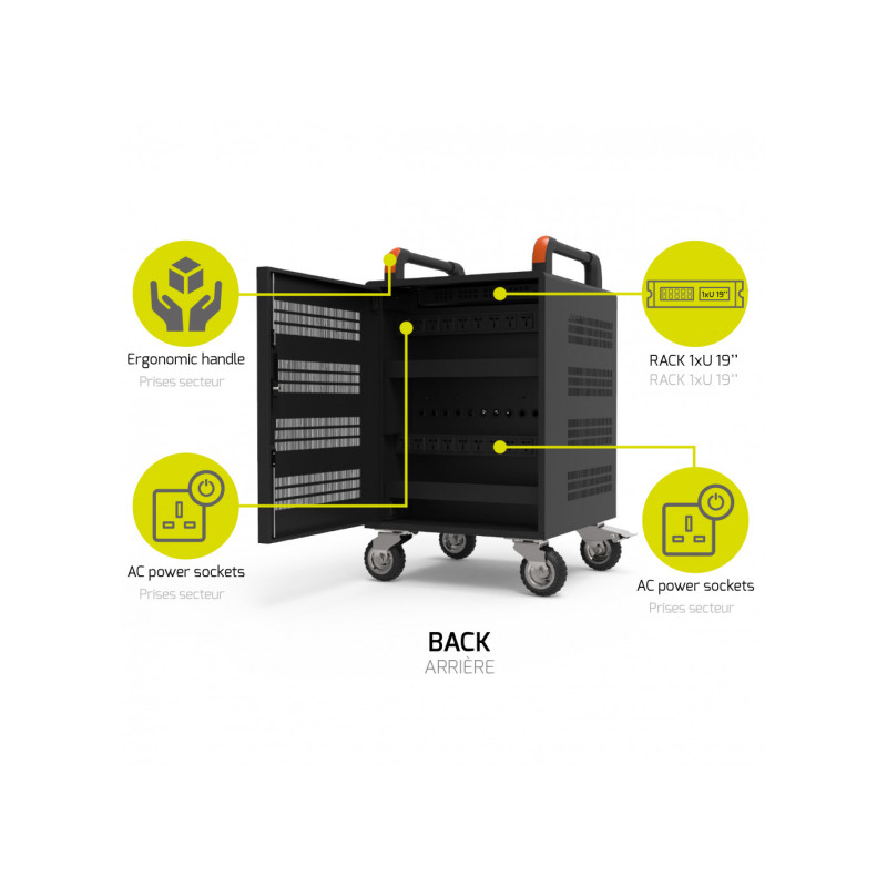 NONAME - PORT CONNECT CHARGING CABINET 20 Notebooks + RACK 1xU 19'', černý