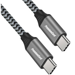 PremiumCord Kabel USB-C M/M, 100W 20V/5A 480Mbps bavlnený oplet, 0,5m