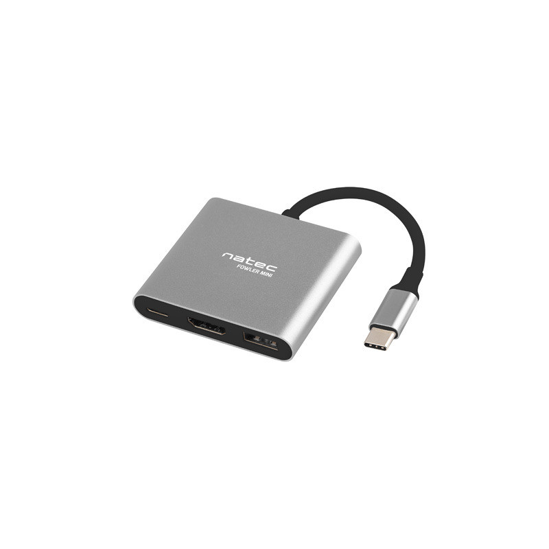 Natec multiport adaptér Fowler MINI USB-C PD, USB 3.0, HDMI 4K