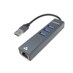 PremiumCord Adapter USB3.0 - RJ45 + 3x USB 3.0