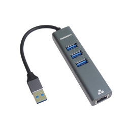 PremiumCord Adapter USB3.0 - RJ45 + 3x USB 3.0