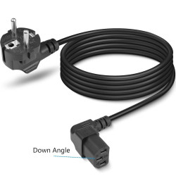 PremiumCord Kabel sieťový 230V k PC, 2m, 90° zahnutý