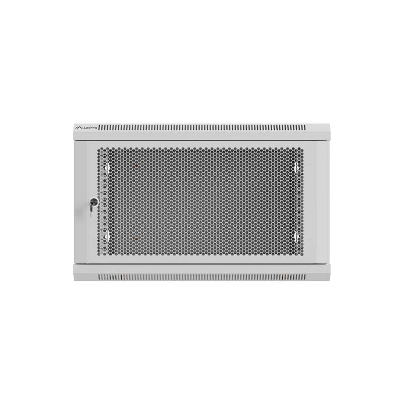 LANBERG NÁSTENNÁ INŠTALAČNÁ SKRIŇA 19'' 6U 600X600 ŠEDÉ PERFOROVANÉ DVERE (PLOCHÉ BALENIE)