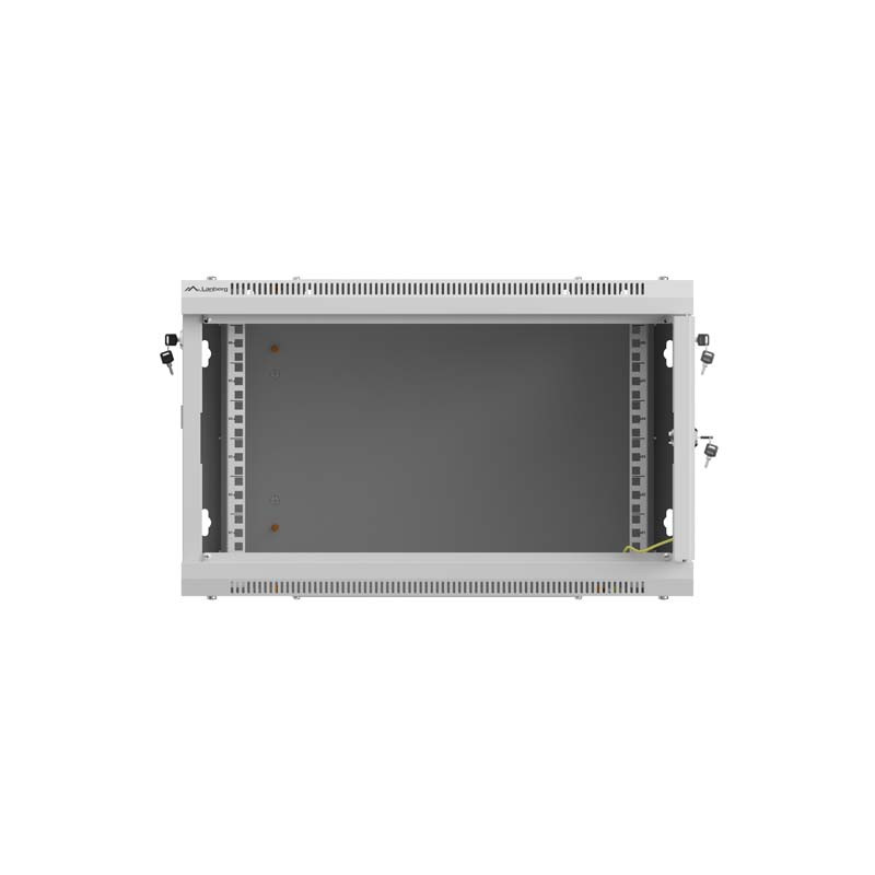 LANBERG NÁSTENNÁ INŠTALAČNÁ SKRIŇA 19'' 6U 600X600 ŠEDÉ PERFOROVANÉ DVERE (PLOCHÉ BALENIE)
