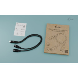 i-tec USB-C Cable Splitter Audio/Data, Power Delivery 100W