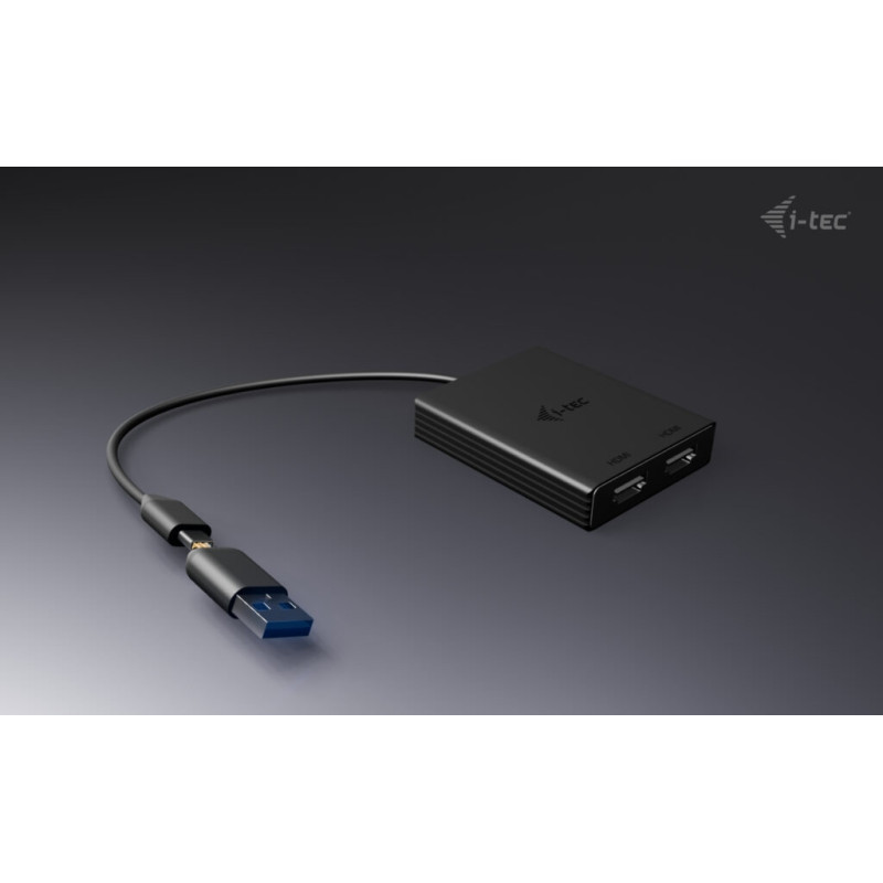 i-tec USB-A/USB-C Dual 4K HDMI Video adaptér