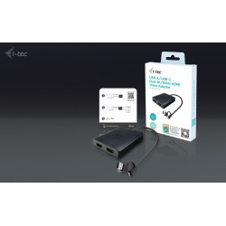 i-tec USB-A/USB-C Dual 4K HDMI Video adaptér