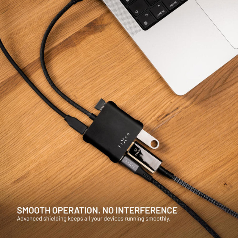 5-port hliníkový USB-C FIXED HUB, 140W, PD3.1
