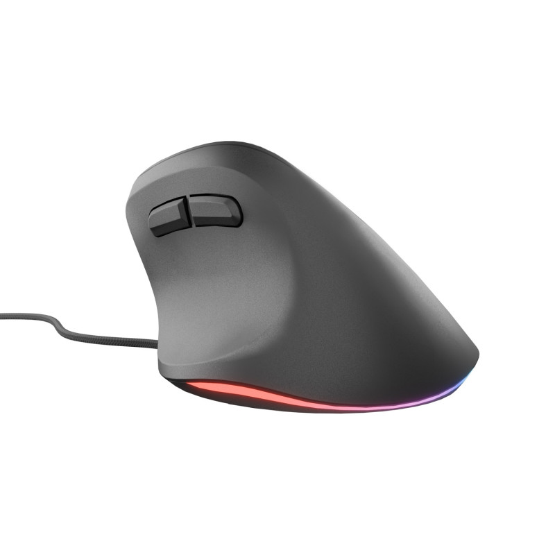 Vertikálna myš Natec CRAKE 2 PRO/Vertikálna/Optická/Pre pravákov/12 400 DPI/Drôtové USB-A/Čierna