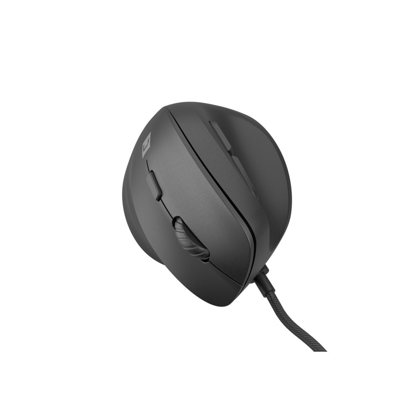Vertikálna myš Natec CRAKE 2 PRO/Vertikálna/Optická/Pre pravákov/12 400 DPI/Drôtové USB-A/Čierna