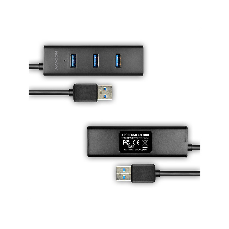 AXAGON HUE-S2B, 4x USB 3.0 CHARGING húb, micro USB napr. konektor, kábel USB-A 30cm