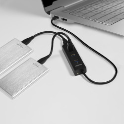 AXAGON HUE-S2B, 4x USB 3.0 CHARGING húb, micro USB napr. konektor, kábel USB-A 30cm